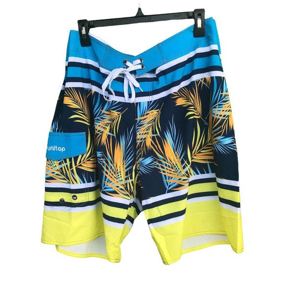 Unitop Mens Multicolor Hawaiian Holiday Bathing Board Trunks Beach Shorts Sz 40 - Picture 1 of 6